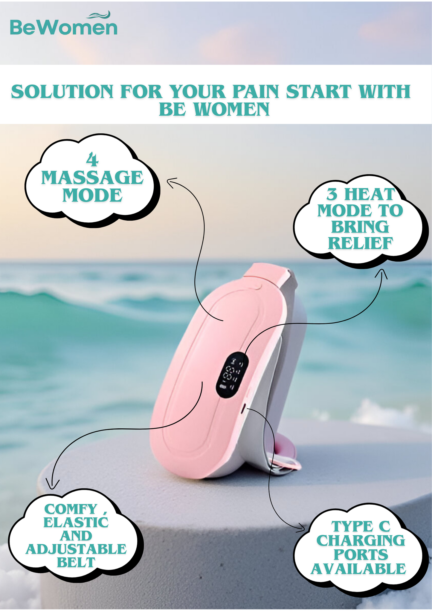 Portable Cordless Heating Pad - Menstrual Heating Pad